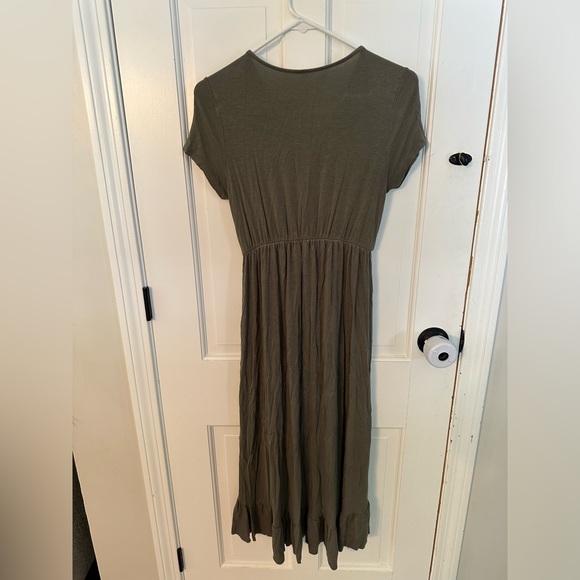 3/$20 Army Green T-Shirt Dress - Picture 4 of 4